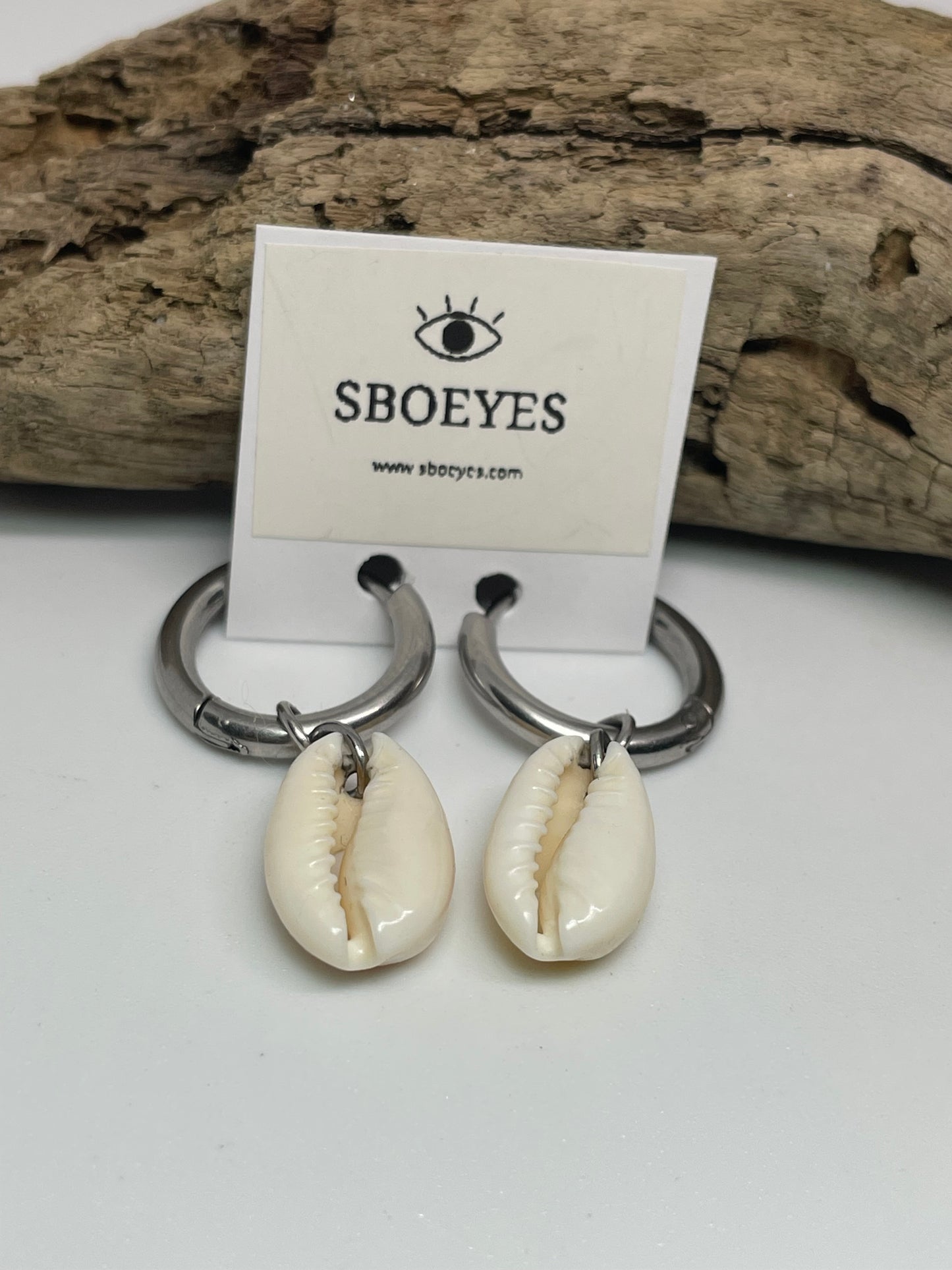 Boucles d’Oreilles Créoles Coquillage Cauri