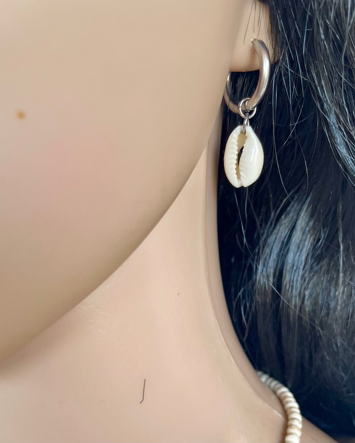 Boucles d’Oreilles Créoles Coquillage Cauri