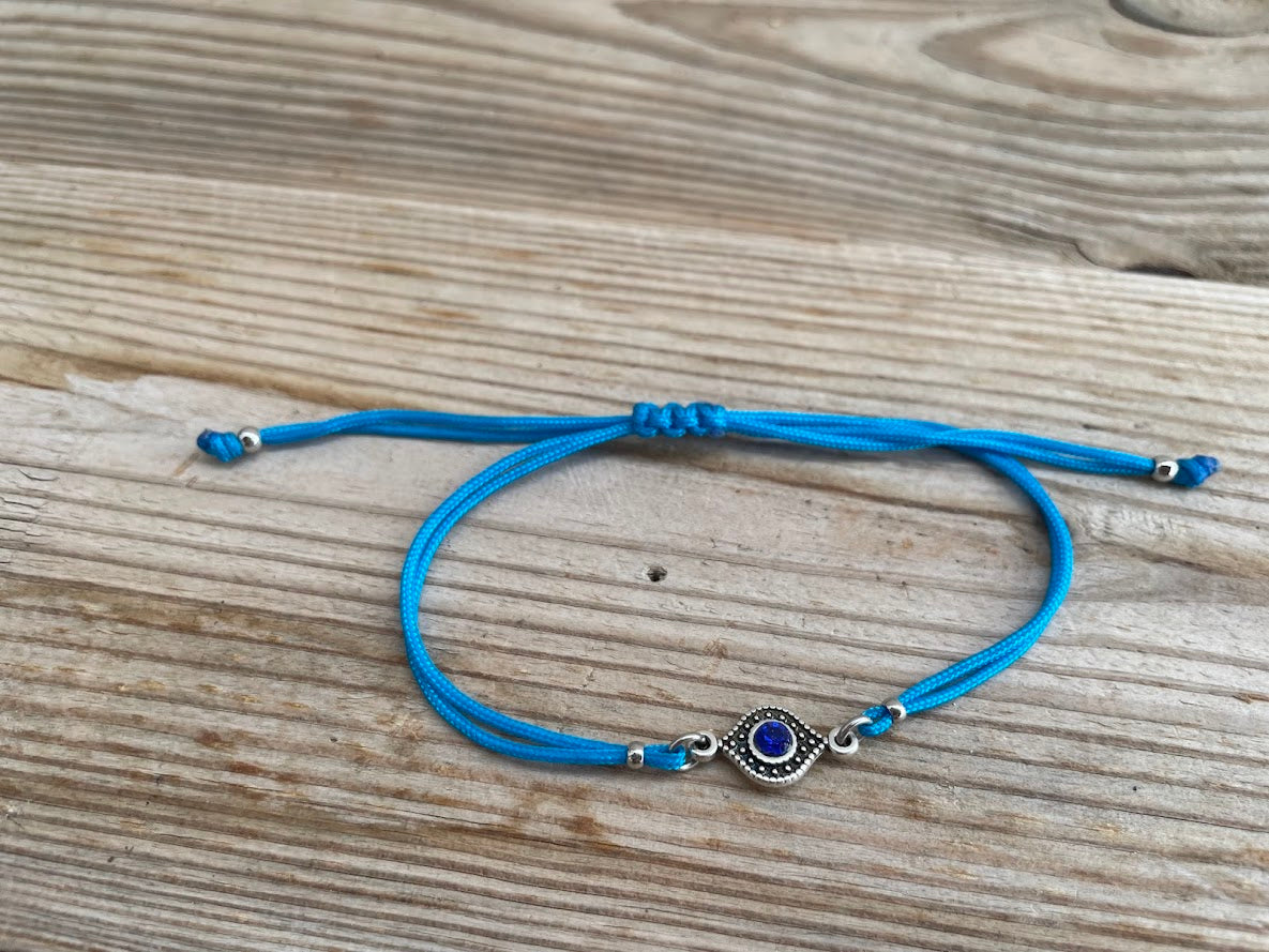 Bracelet Oeil Bleu Réglable Rhinestone - Bracelet Porte-Bonheur - Unisex