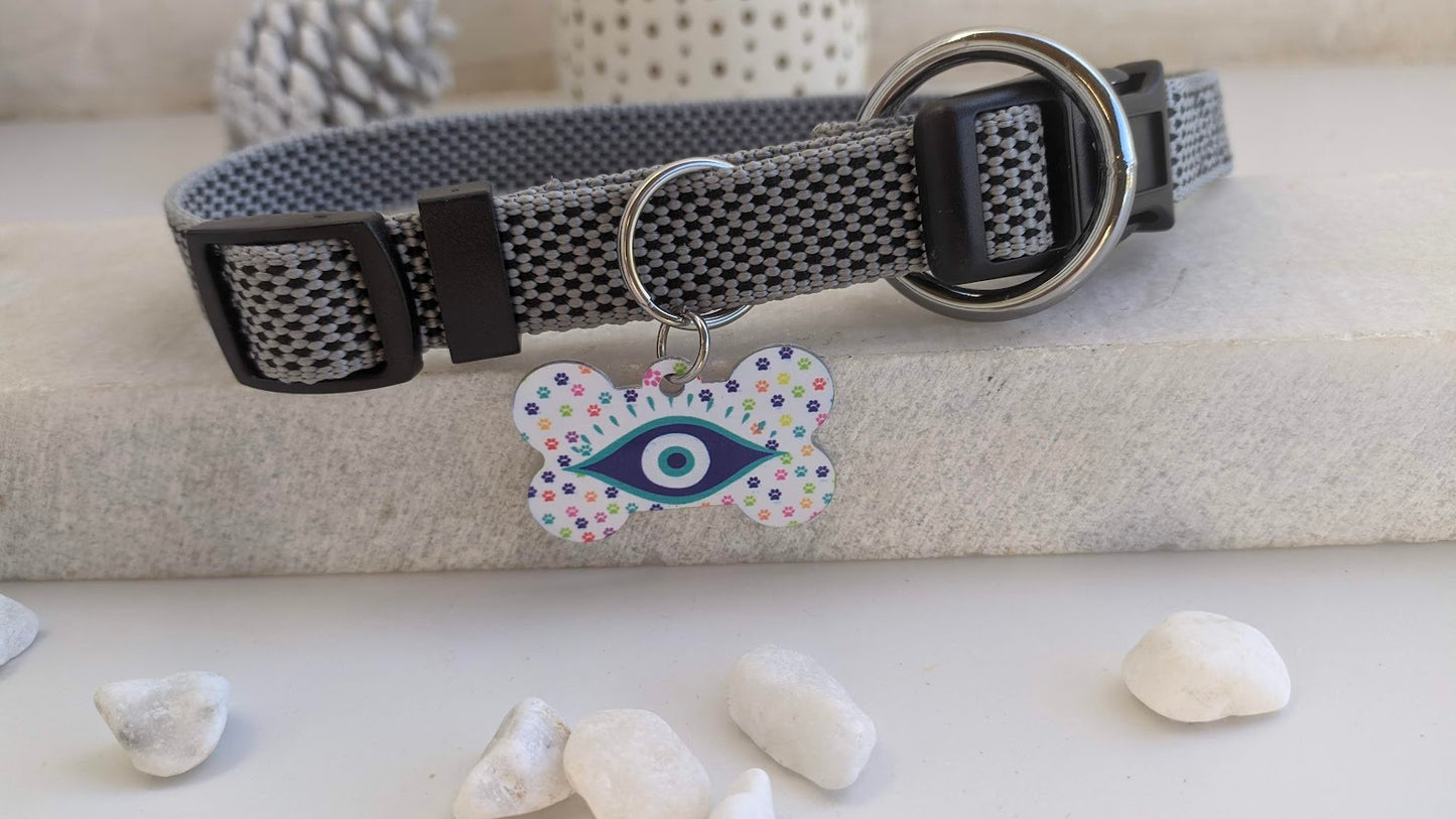 Medaillon Os Oeil Bleu Pour Chien