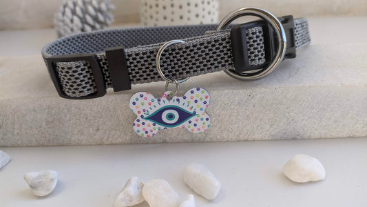 Medaillon Os Oeil Bleu Pour Chien