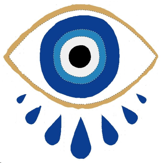 Broderie numérique Oeil Bleu avec Cils – Téléchargement instantané