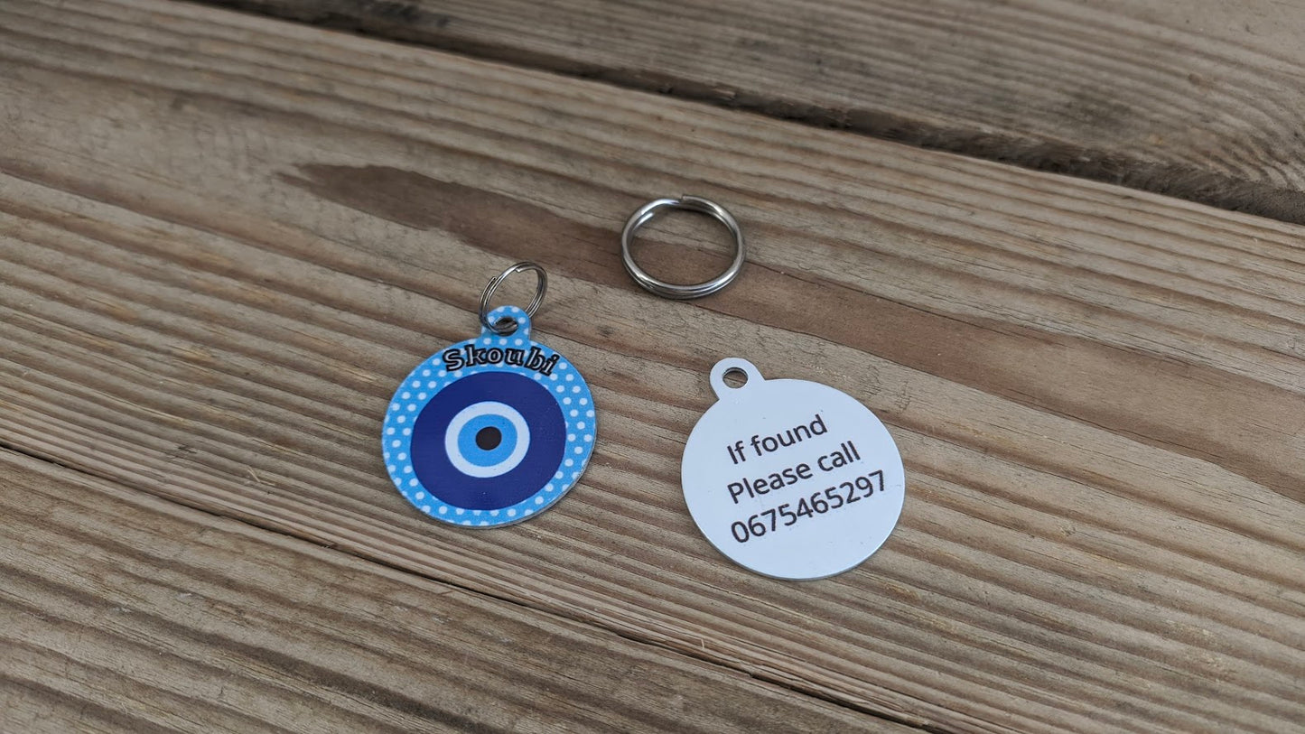 Personalised Evil Eye Dog Collar - Pet protection - Dog Gift