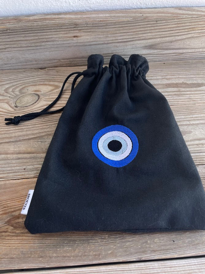 Pochette tissu oeil bleu – Souvenir grec