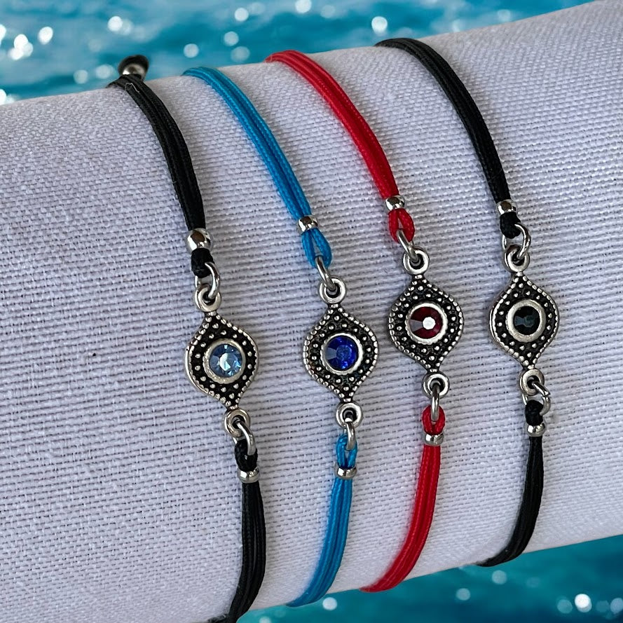 Bracelet Oeil Bleu Réglable Rhinestone - Bracelet Porte-Bonheur - Unisex