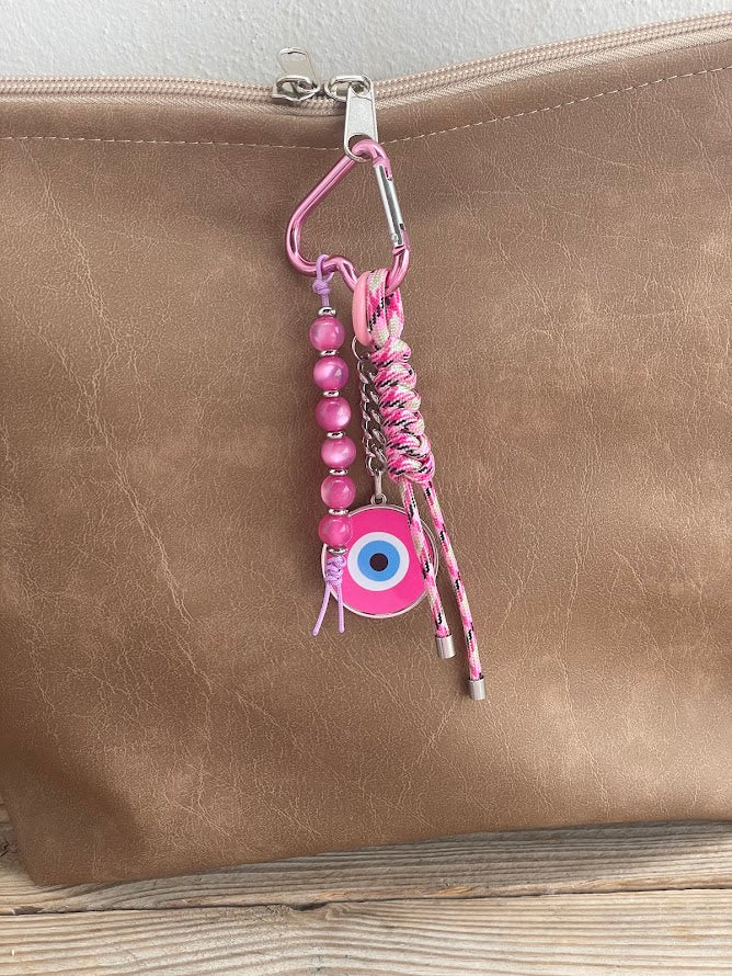 Εvil Eye Bag Charm - Beaded Bag Charm - Stainless Bag Charm - Greek Gift