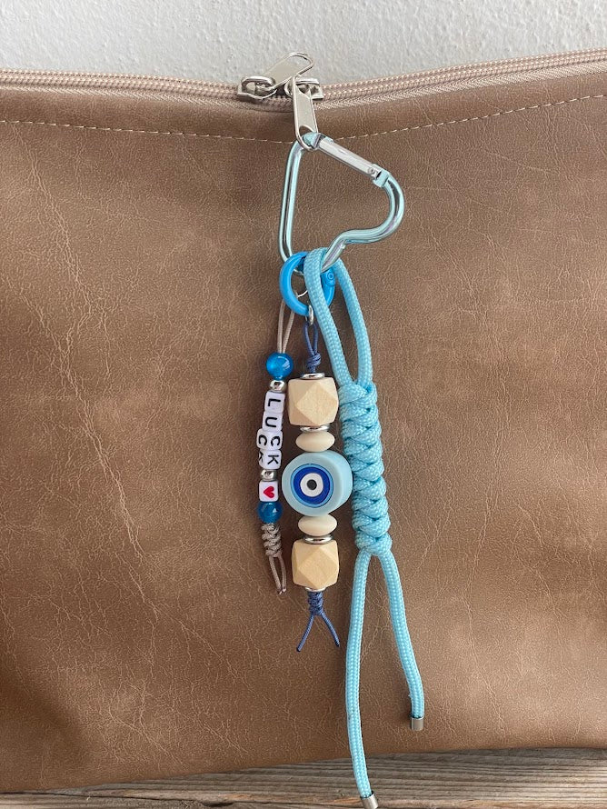 Evil Eye Handbag Charm - Rope Bag Charm - Luck Bag Charm - Gift for Her