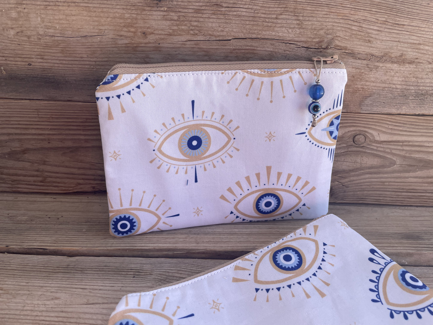 Pochette Tissu Oeil Bleu - Fabriqué en Grèce