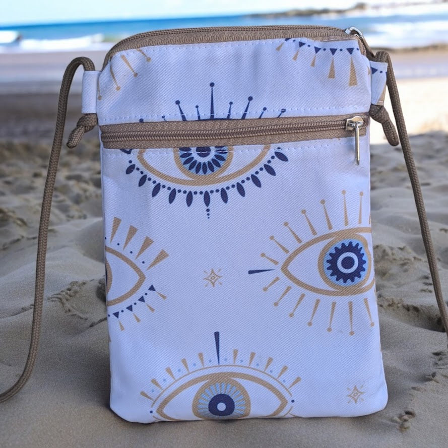 Evil Eye Cellphone Bag – Crossbody Cellphone Bag – Greek Gift - Gift for Her