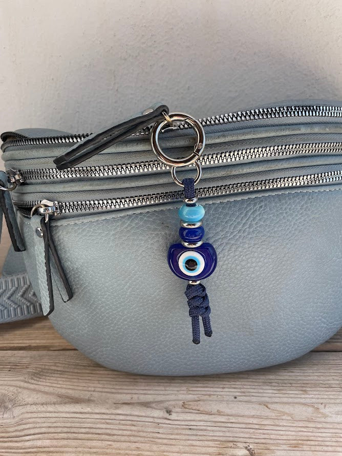 Blue Evil Eye Bag Charm – Elegance & Protection