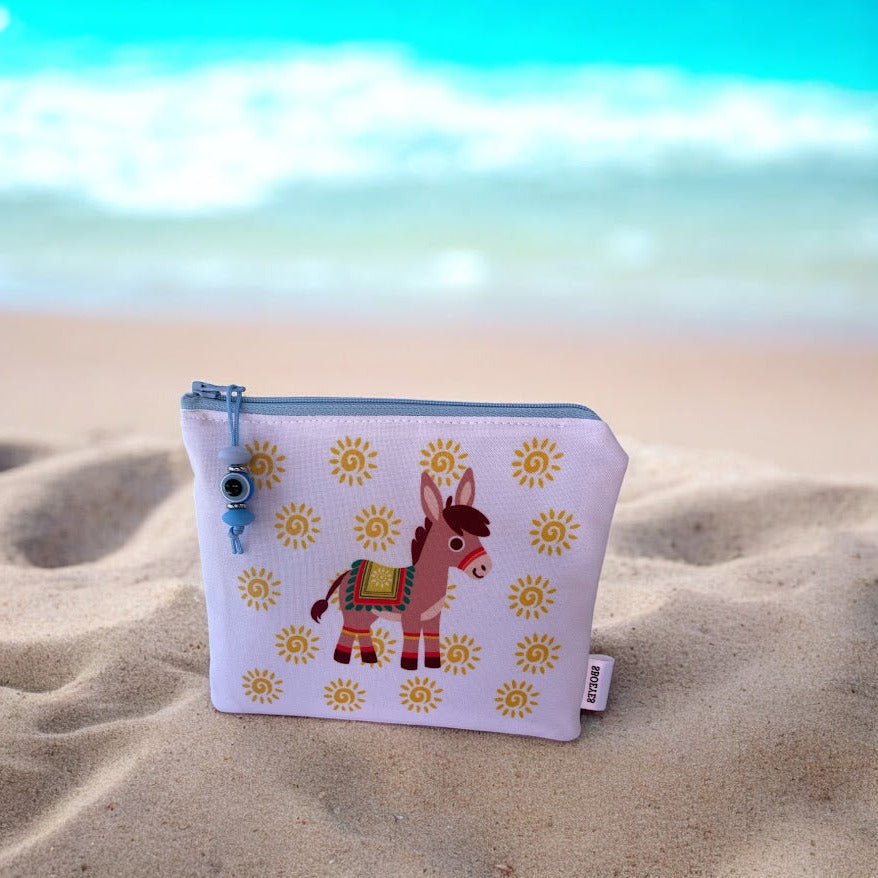 Greek Donkey Zip Pouch - Greek Gift