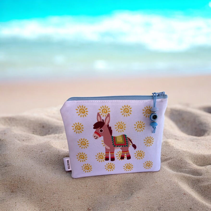 Greek Donkey Zip Pouch - Greek Gift
