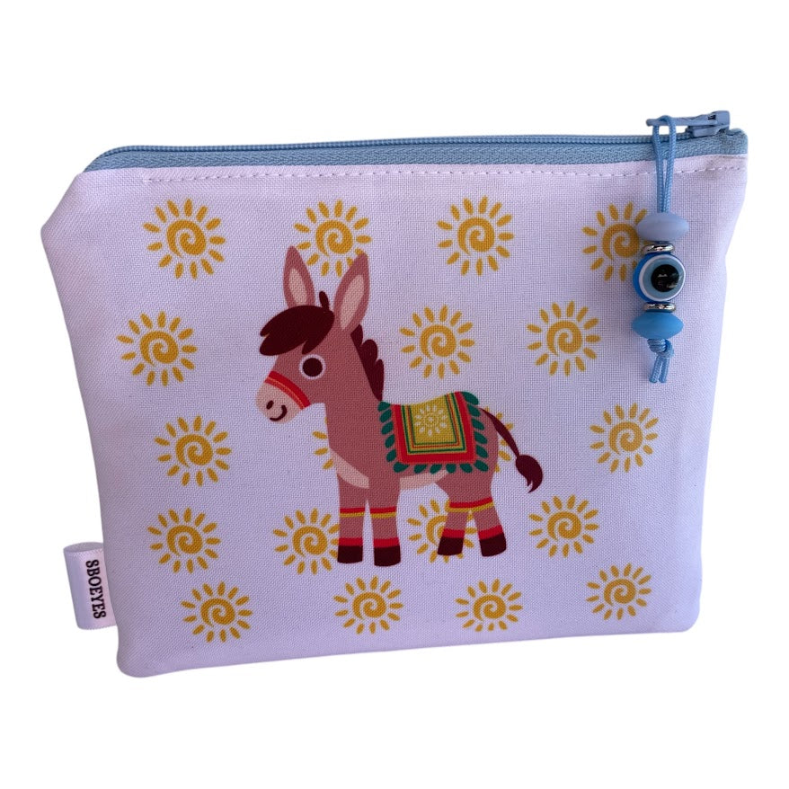 Greek Donkey Zip Pouch - Greek Gift