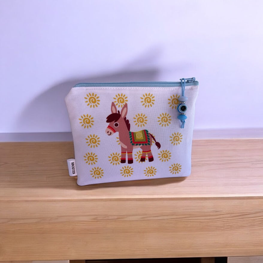 Greek Donkey Zip Pouch - Greek Gift