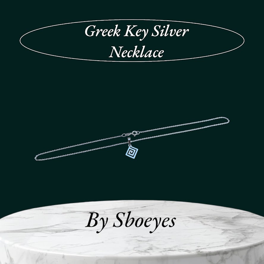 Collier Motif Grec en Argent 925