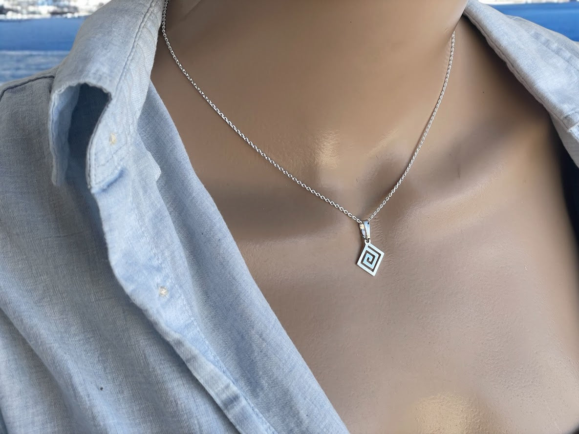 Collier Motif Grec en Argent 925
