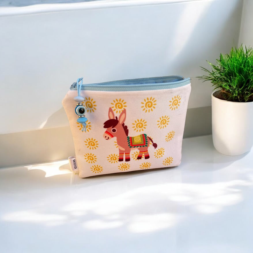 Greek Donkey Zip Pouch - Greek Gift
