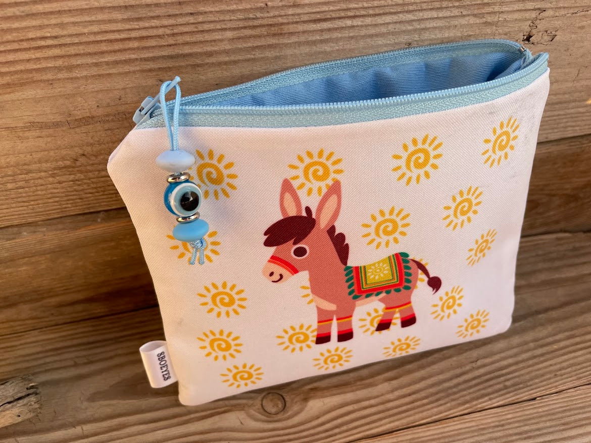 Greek Donkey Zip Pouch - Greek Gift