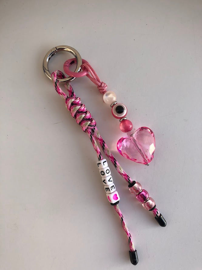 Bijou de Sac Coeur Rose - Bijou Grec - Porte Bonheur