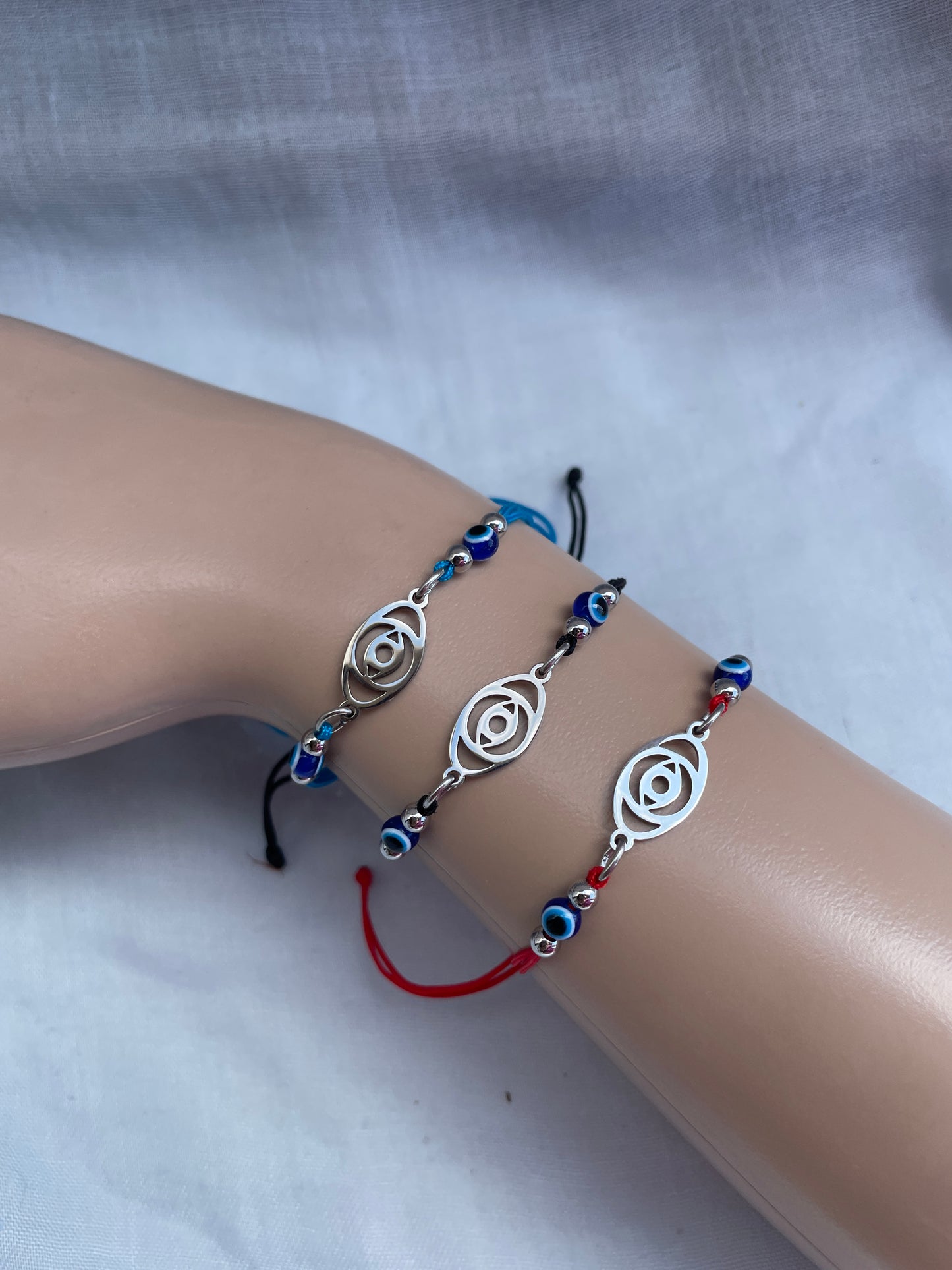 Bracelet Oeil Bleu Unisexe - Ajustable - Choix de Couleurs - Cadeau Grec