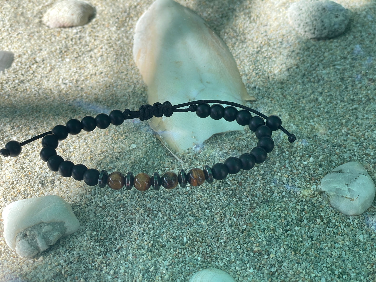 Men’s Bracelet Black Onyx & Tiger’s Eye - Gift for Him