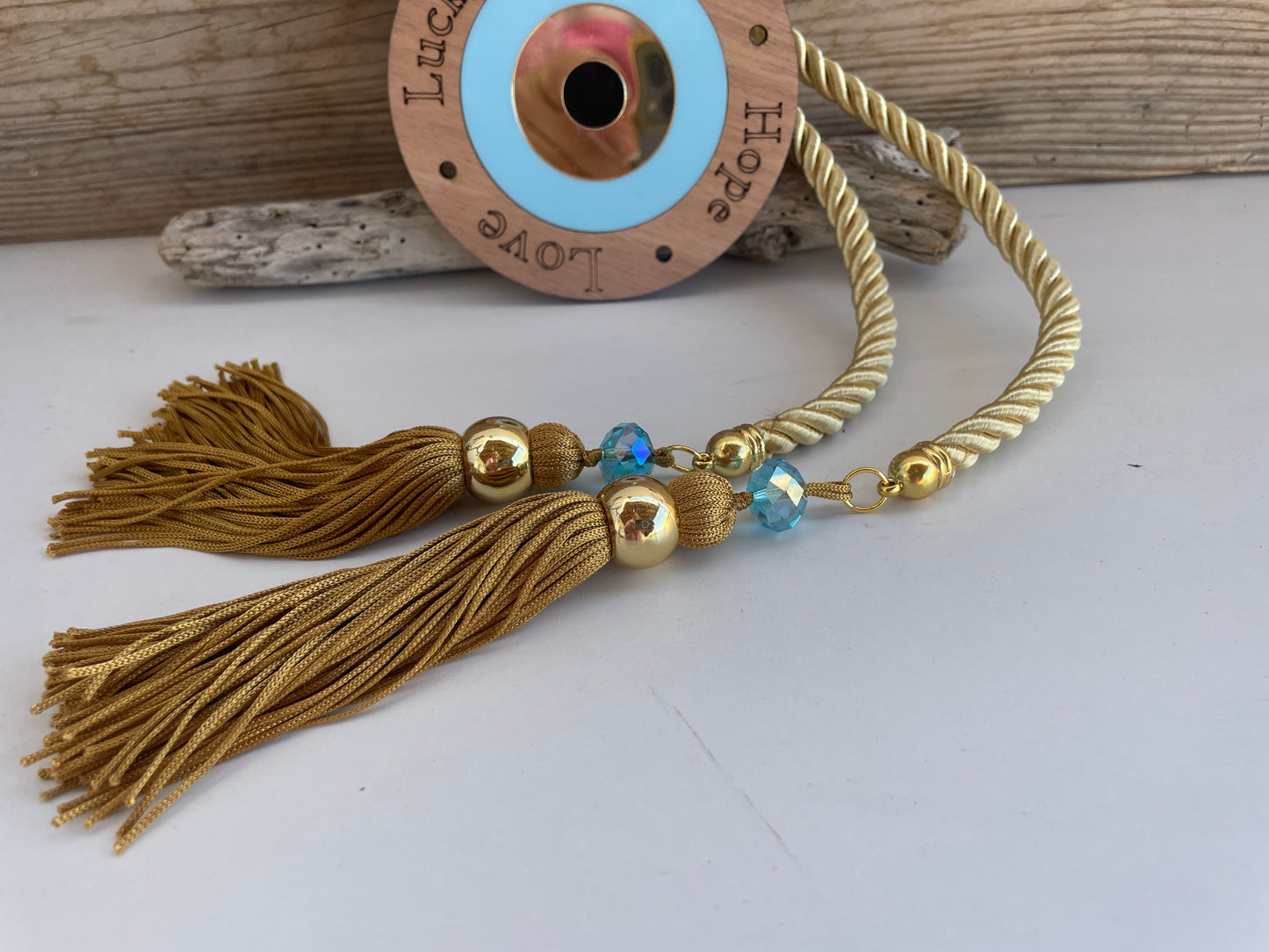 Evil Eye Wishes Wall Hanging, Tassel Housewarming, New Years Gift, House Protection