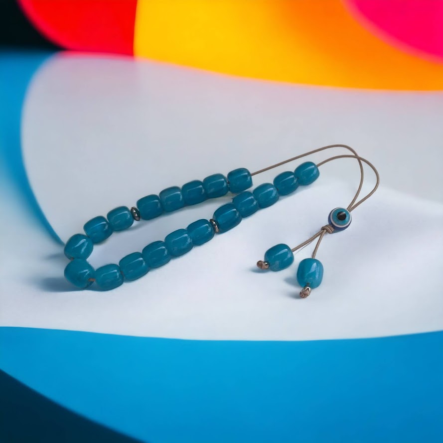 Evil Eye Turquoise Worry Beads – Greek Gift – Anti Stress Toy