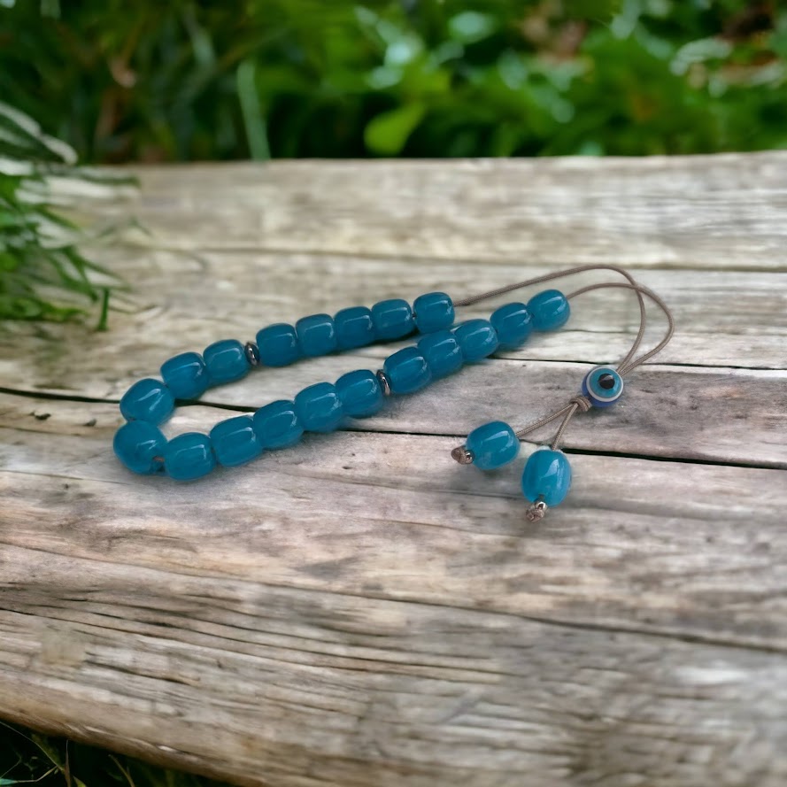 Evil Eye Turquoise Worry Beads – Greek Gift – Anti Stress Toy