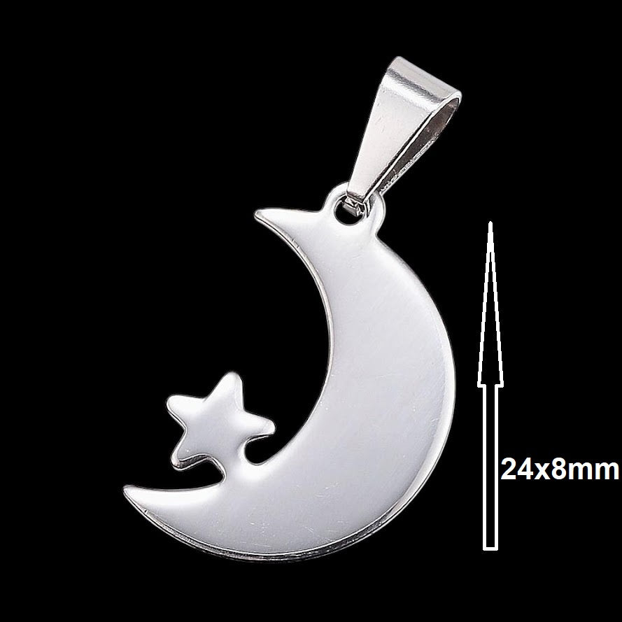 Collier Set Signe Zodiaque et Lune en Acier