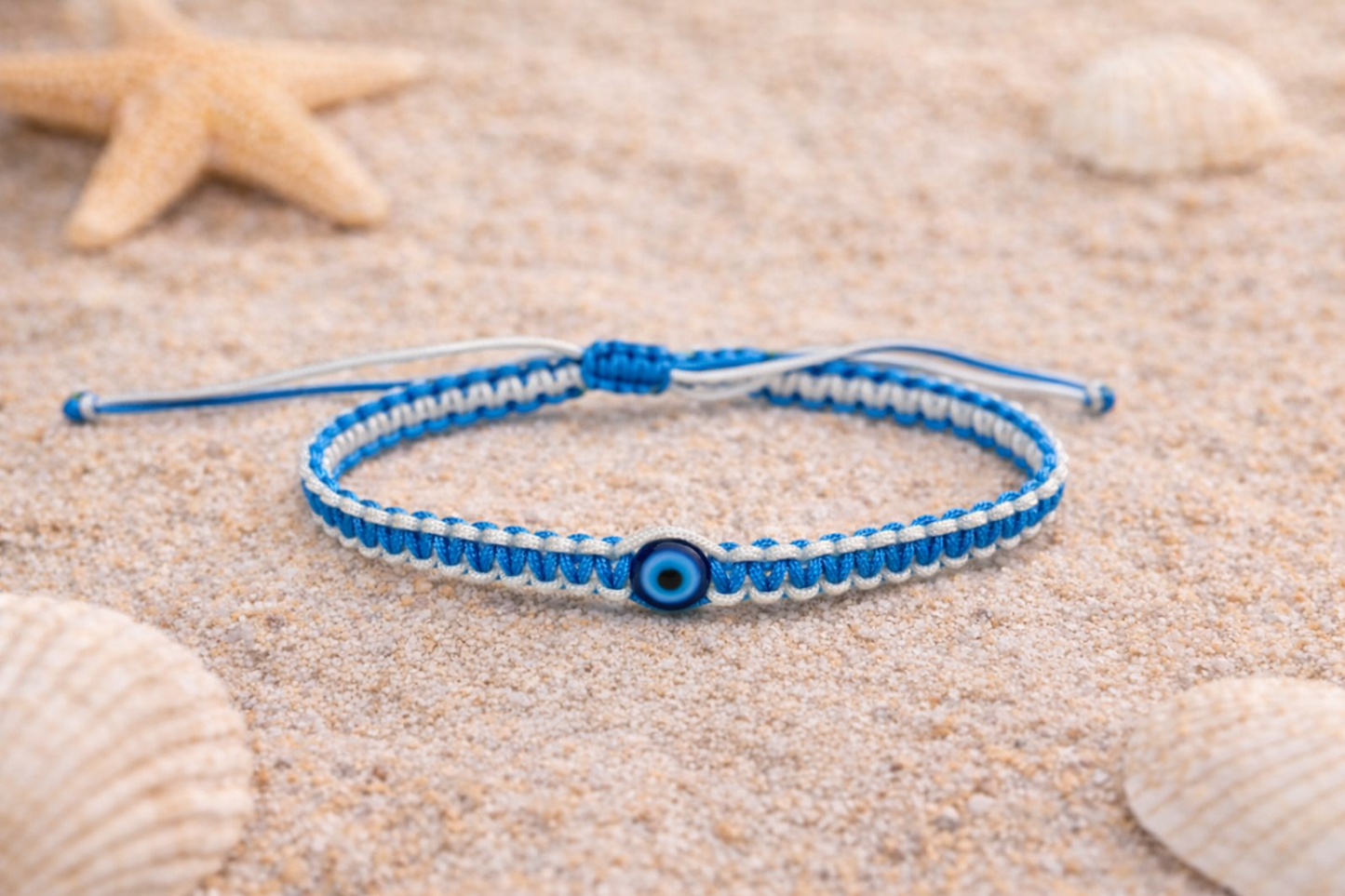 Bracelet Macramé Oeil Bleu - Idée cadeau