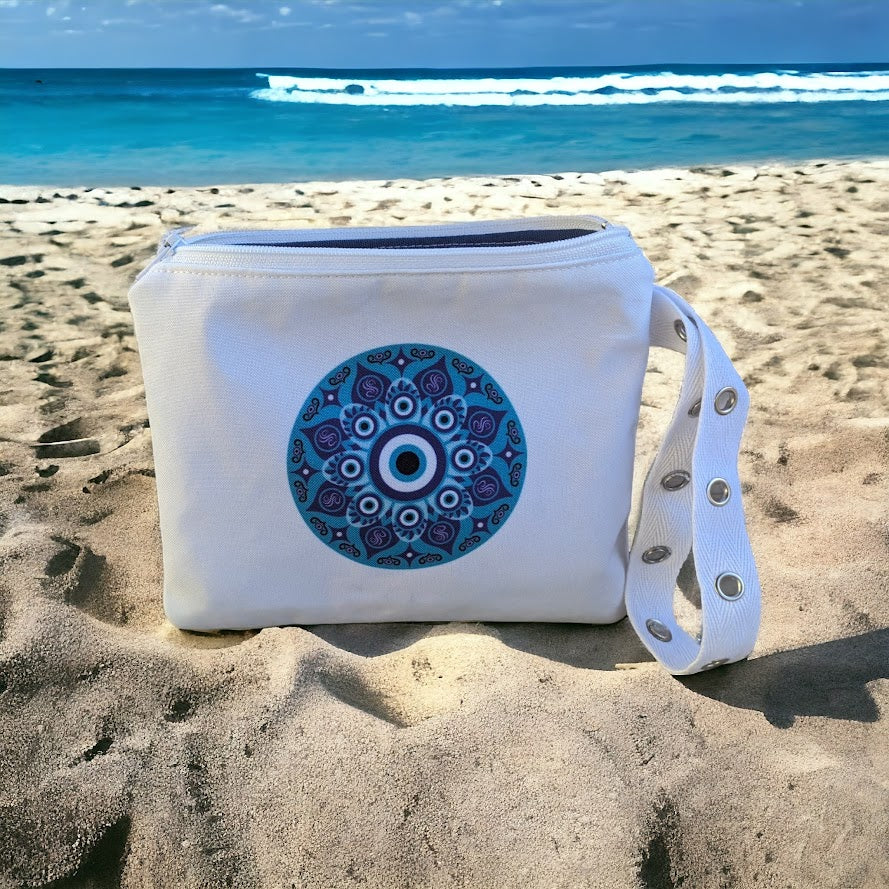 Pochette Mandala Oeil Bleu - Fabriquée en Grèce