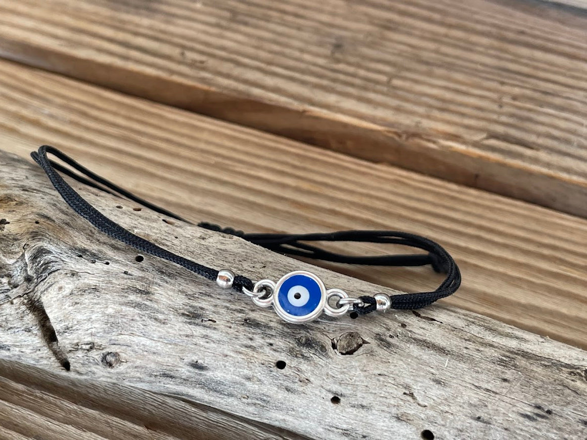 Bracelet Oeil Bleu Macramé - Cadeau pour Homme - Bijou Grec