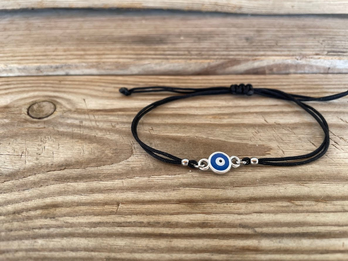 Bracelet Oeil Bleu Macramé - Cadeau pour Homme - Bijou Grec