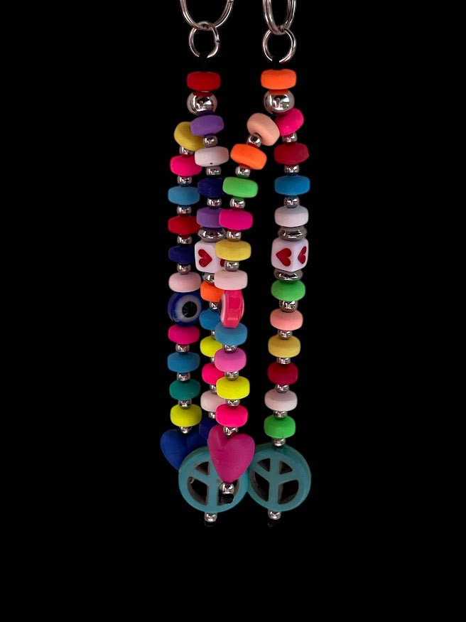 Peace & Love Bag Charm - Evil Eye Bag Charm - Bag Accessory