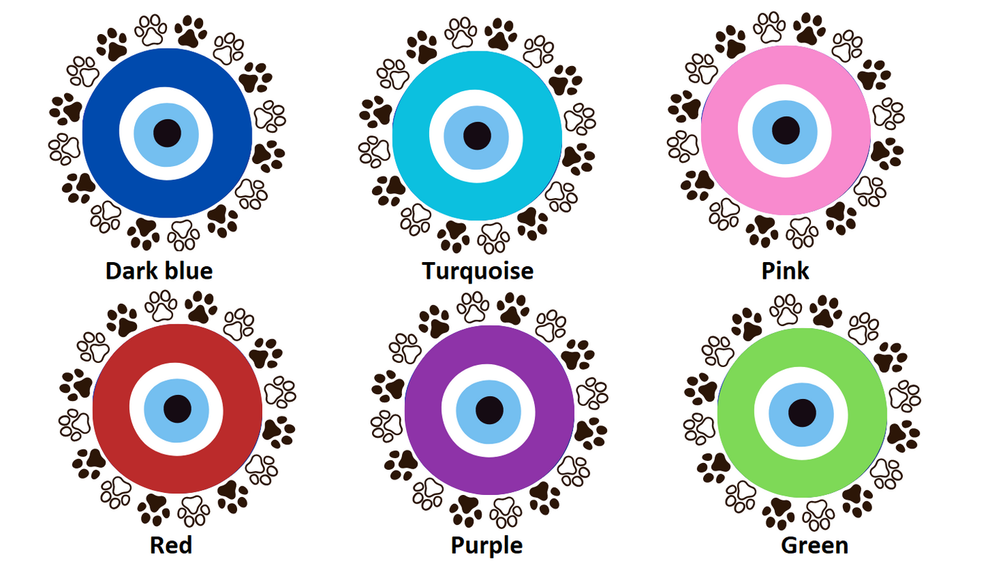 Personalized Evil Eye Dog Tag - Small Medium Dog Tag - Available in 6 Colors