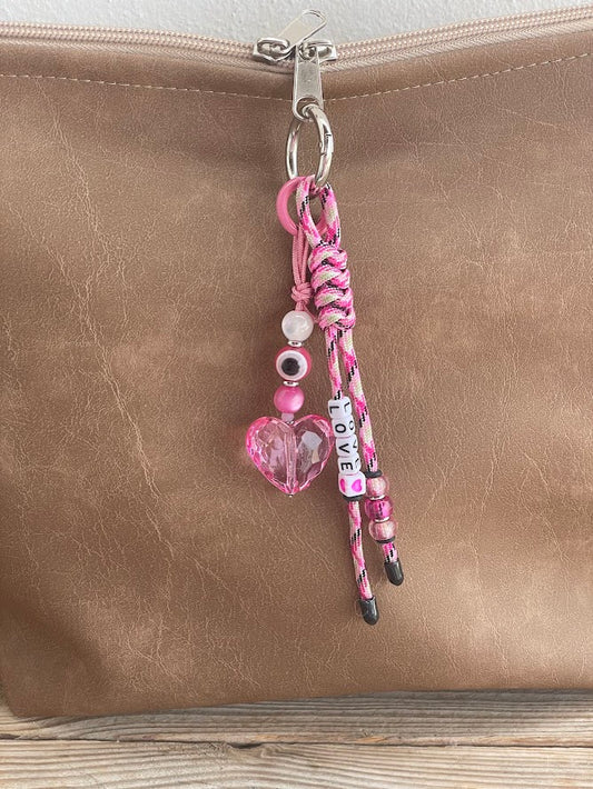 Heart Εvil Eye Bag Charm - Love Bag Charm - Stainless Bag Charm - Greek Gift