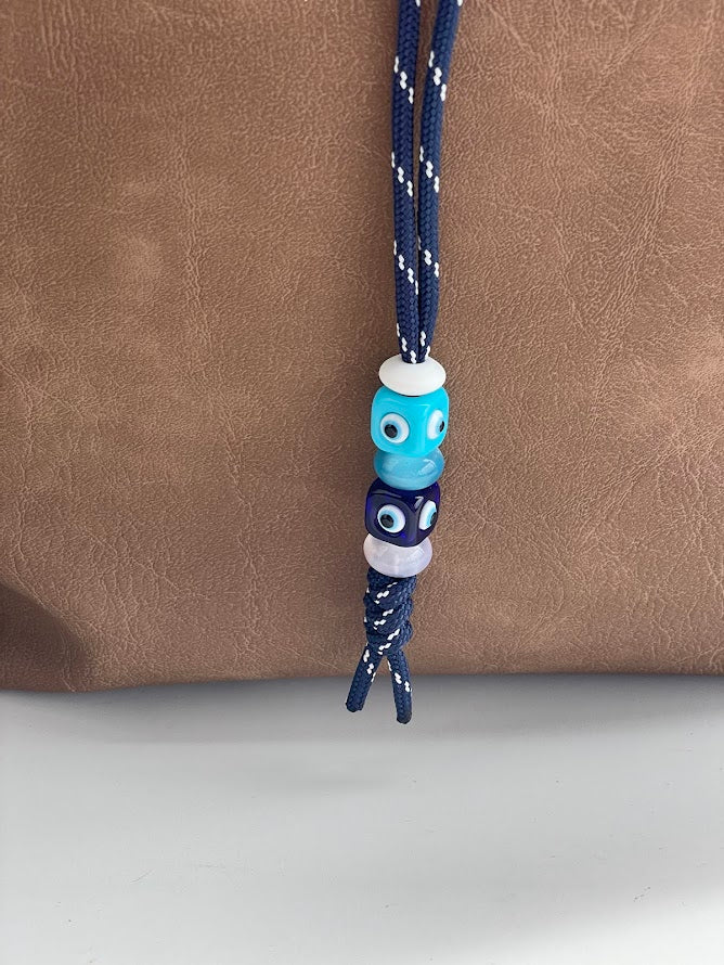 Evil Eye Bag Charm - Beaded Bag Charm - Bag Accessory
