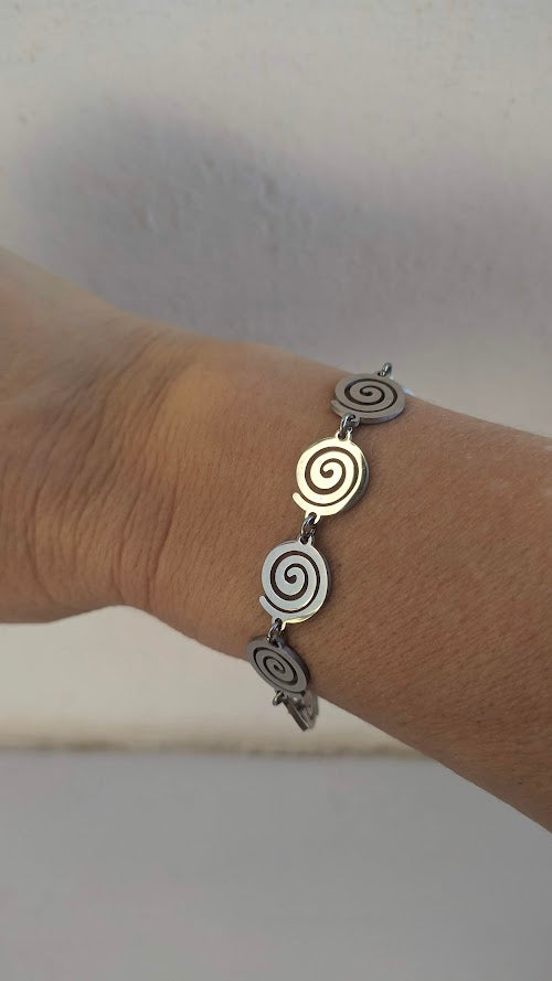 Spiral bracelet - Stainless steel jewelry - Greek gift - Gift for her