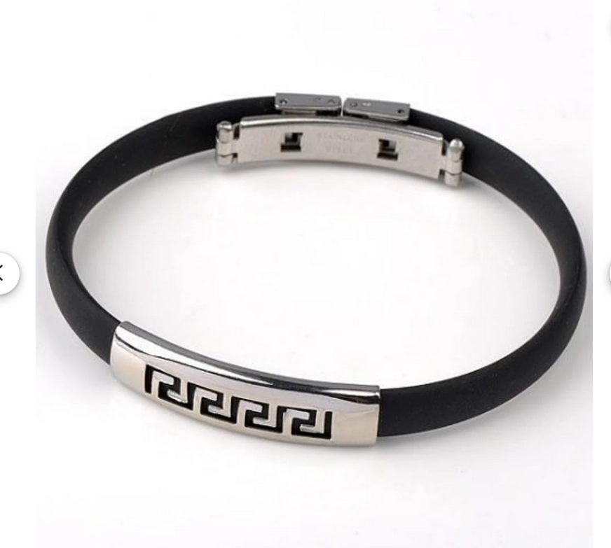 Bracelet Homme Motif Grec Acier Inoxydable