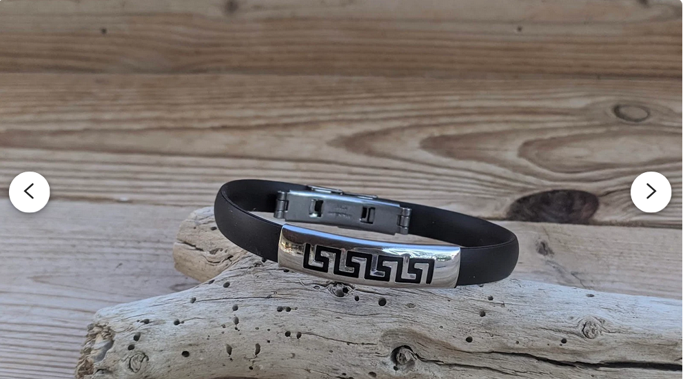 Bracelet Homme Motif Grec Acier Inoxydable