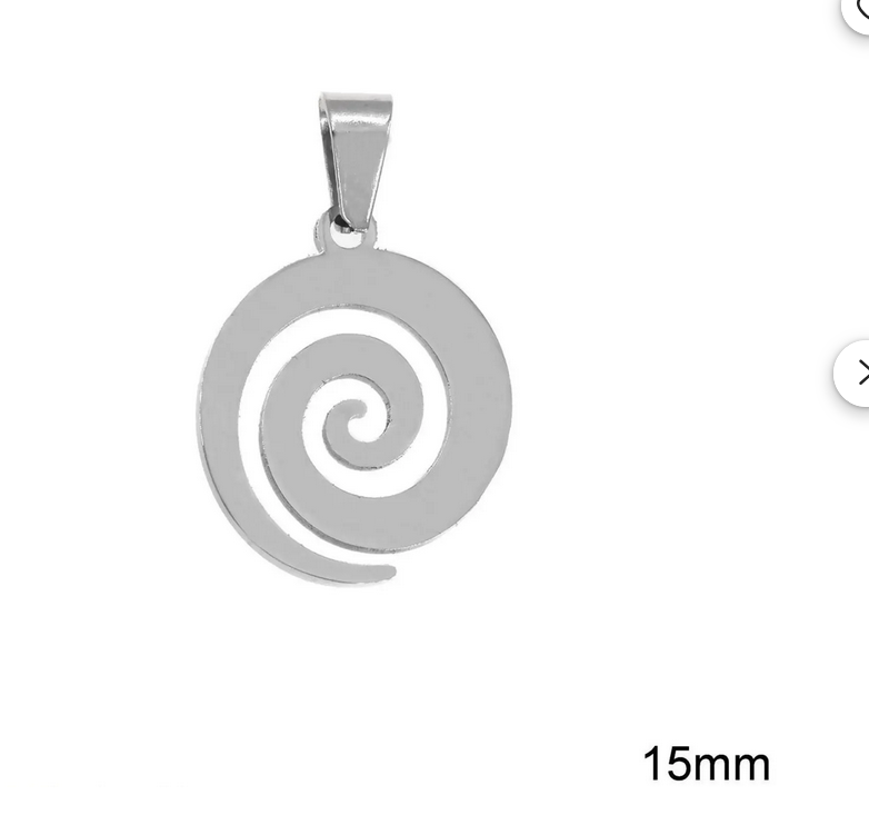 Collier Pendentif Spirale En Acier Inoxydable