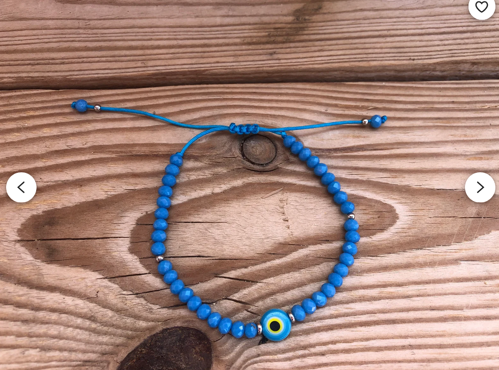 Bracelet Oeil Bleu et Perles Crystal - Cadeau Femme - Bijoux de protection