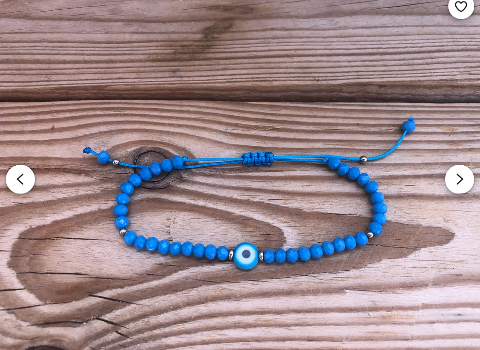 Bracelet Oeil Bleu et Perles Crystal - Cadeau Femme - Bijoux de protection