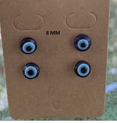 Boucles d’Oreilles Clous Oeil bleu en Acier Inoxydable