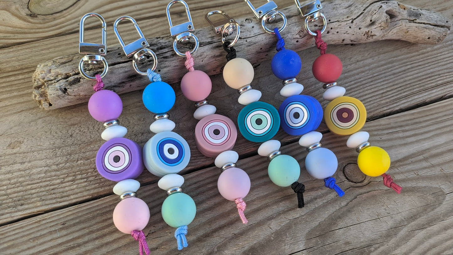 Porte-Clés en Silicone Oeil Bleu - Cadeau grec -