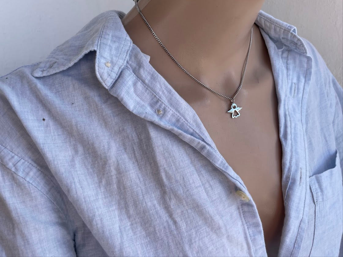 Petit collier Ange Gardien en Acier Inoxydable