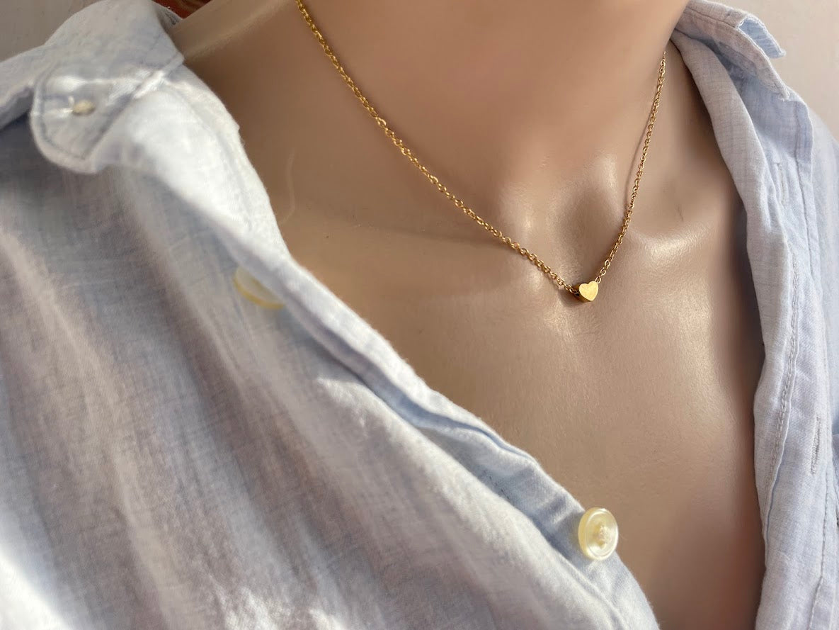 Collier Coeur en Acier doré pour elle