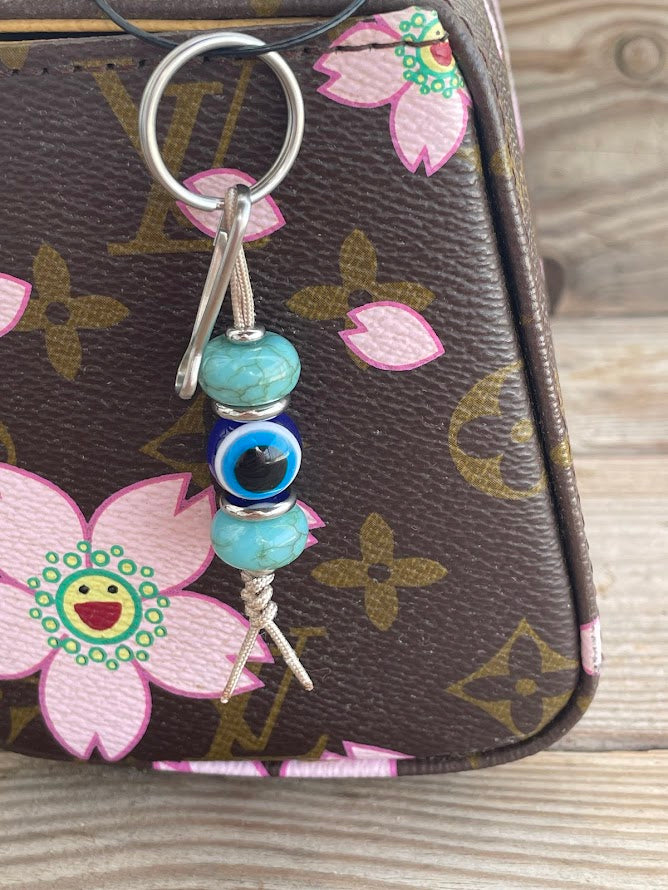 Turquoise Evil Eye Bag Charm - Bag Accessory - Gift for Her
