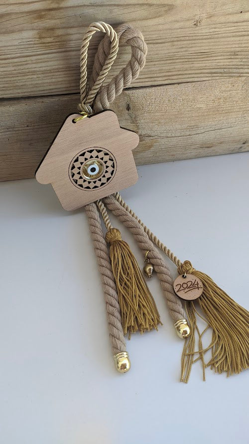 Evil Eye 2024 Wall Hanging - Tassel Housewarming - New years 2024 gift