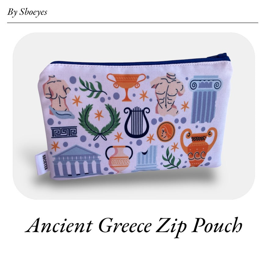 Pochette tissu avec symboles Grecs - Fabriquée en Grèce